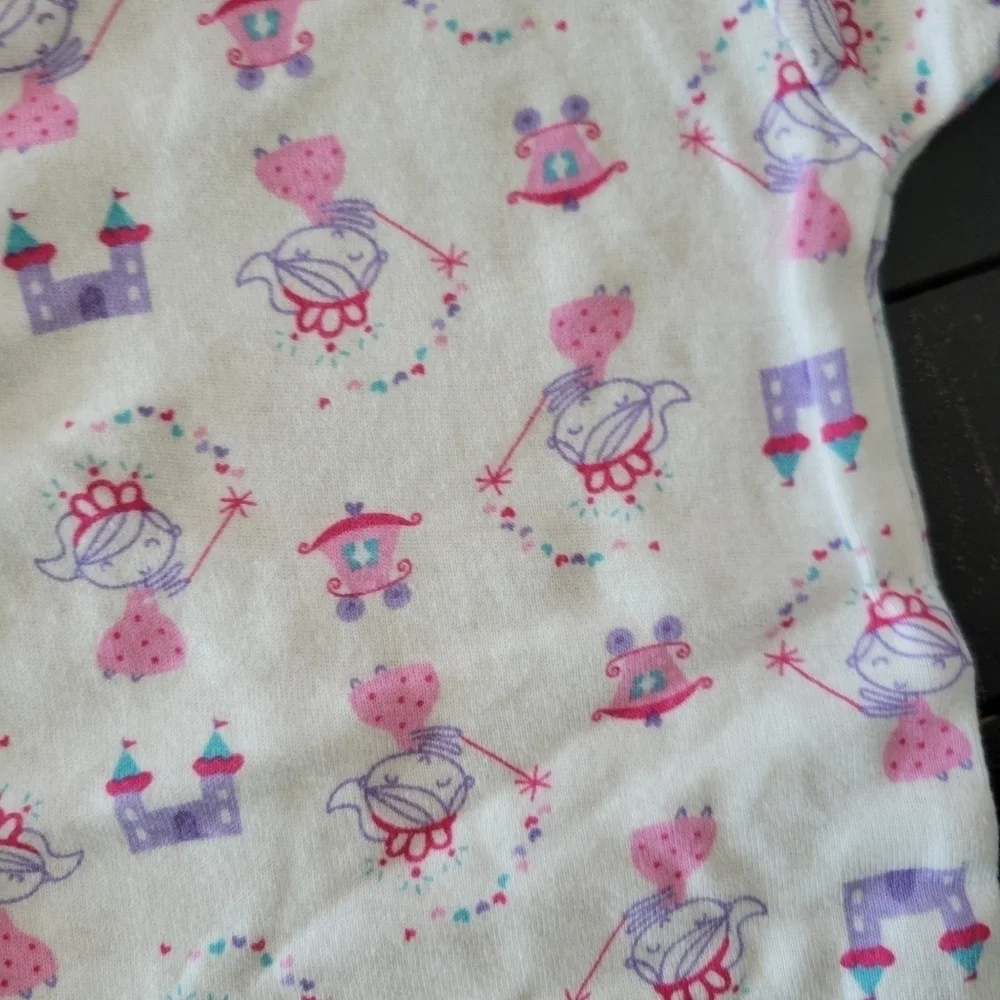 Onesies by Gerber 3-6 Months Bundle of 2 Short Sleeve Tops Pink Purple Cupcake